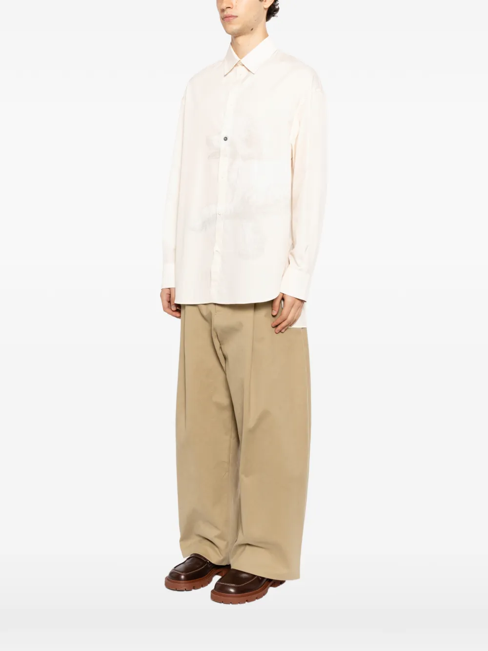 Jacquemus Overhemd met grafische print Beige