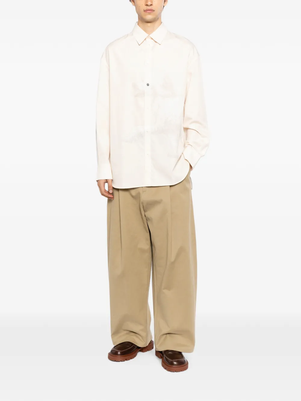 Jacquemus Overhemd met grafische print Beige