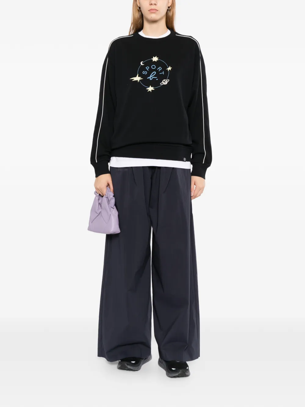SPORT b. by agnès b. Sweater met logo Zwart