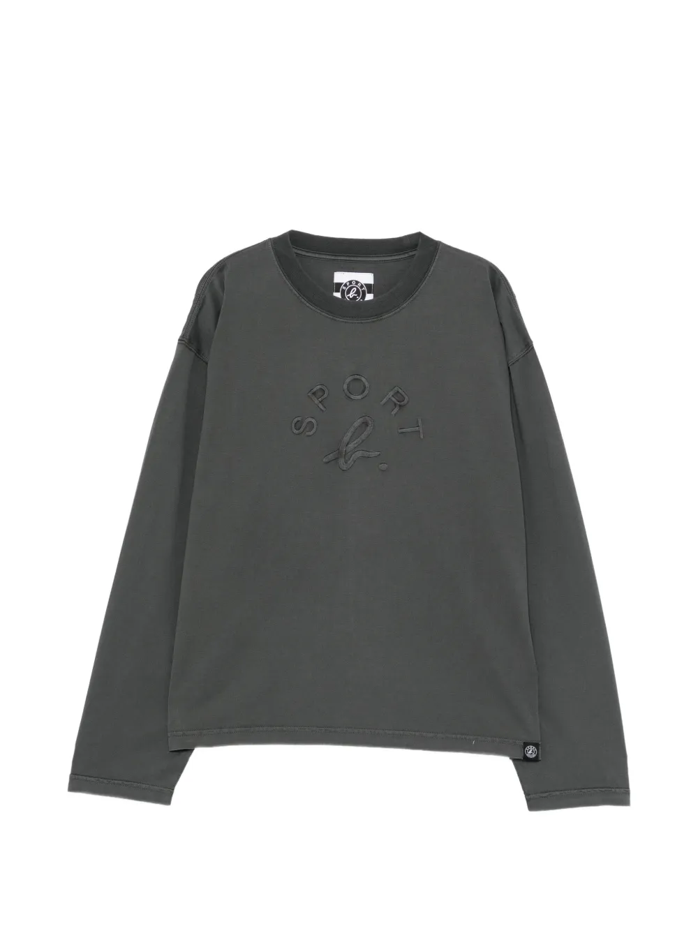 SPORT b. by agnès b. logo-embroidered long-sleeved T-shirt - Grau