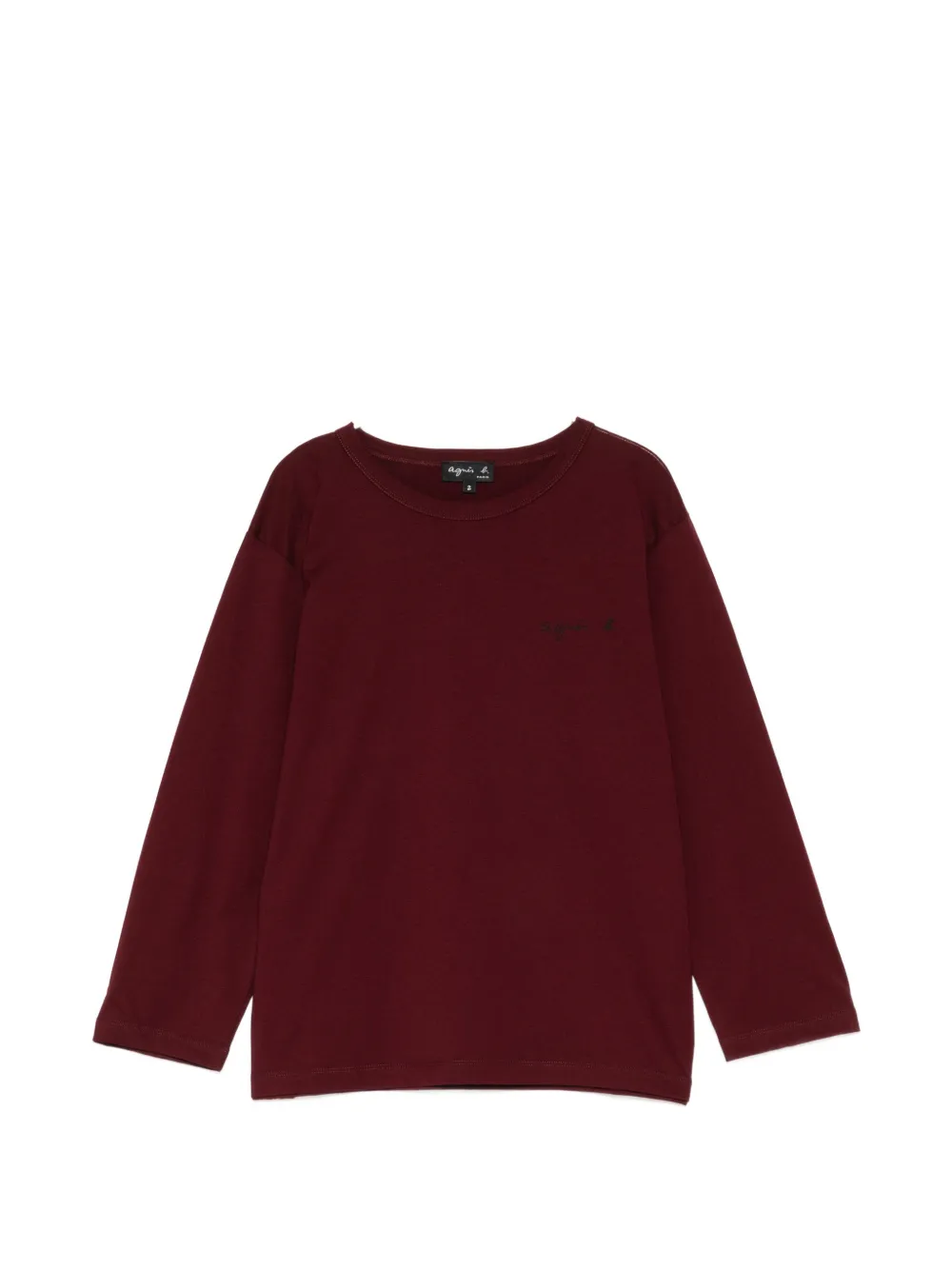 Agnès B. Logo-print Long-sleeve T-shirt In Red