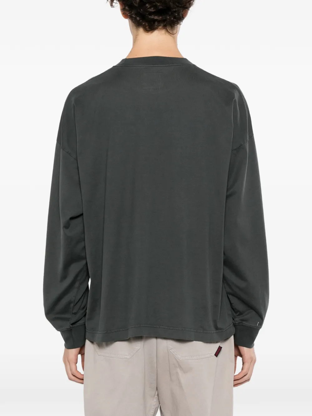 SPORT b. by agnès b. logo-embroidered long-sleeve T-shirt Grijs