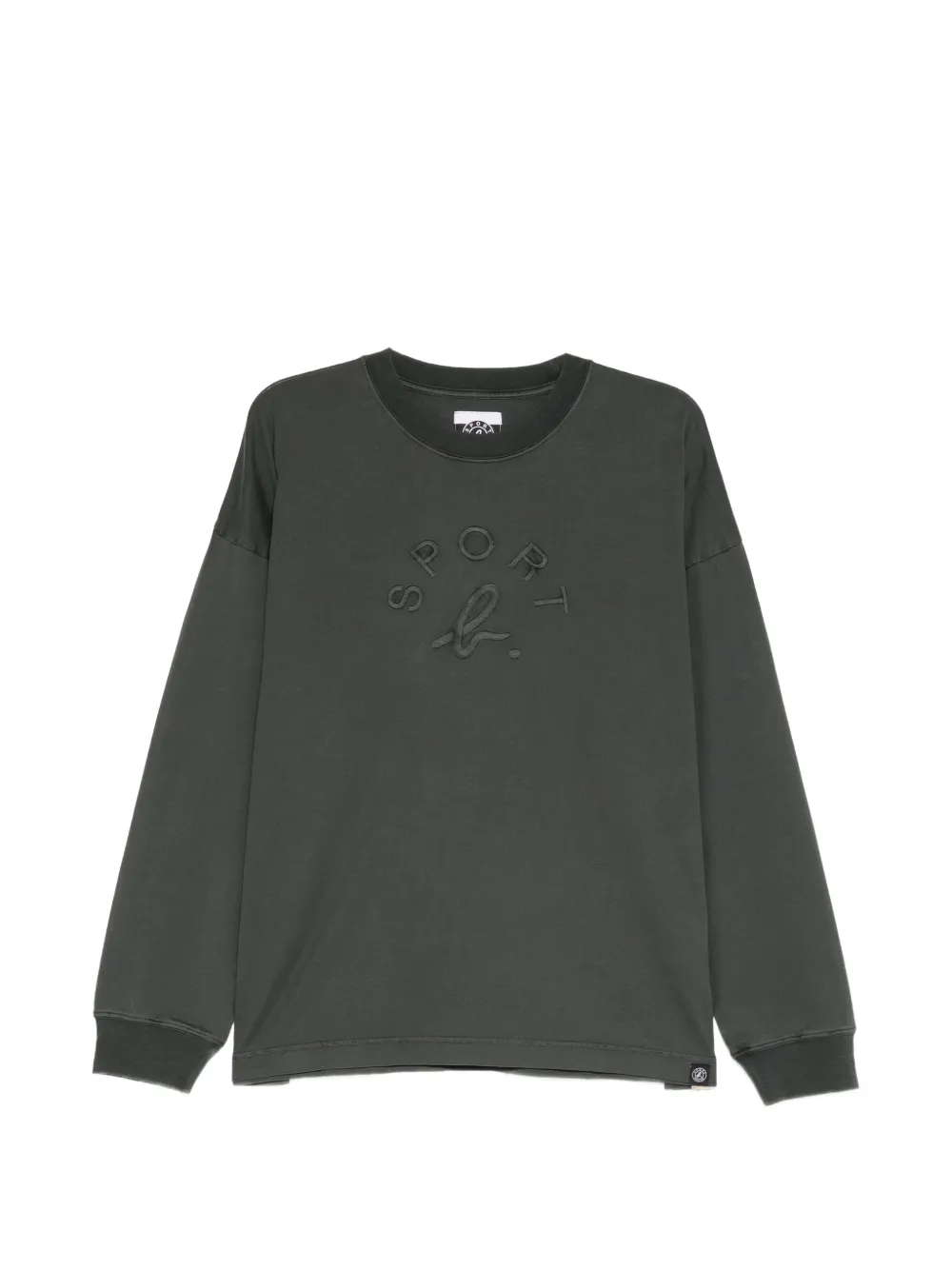 SPORT b. by agnès b. logo-embroidered long-sleeve T-shirt Grijs