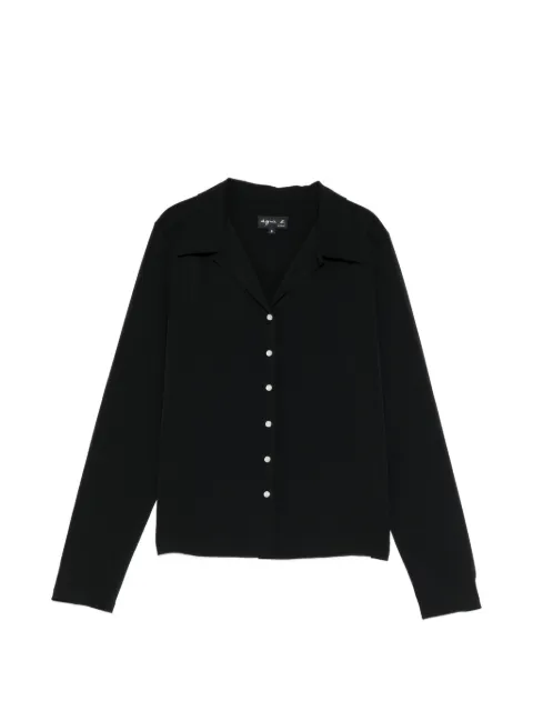 agnès b. open-collar pearl-snap shirt