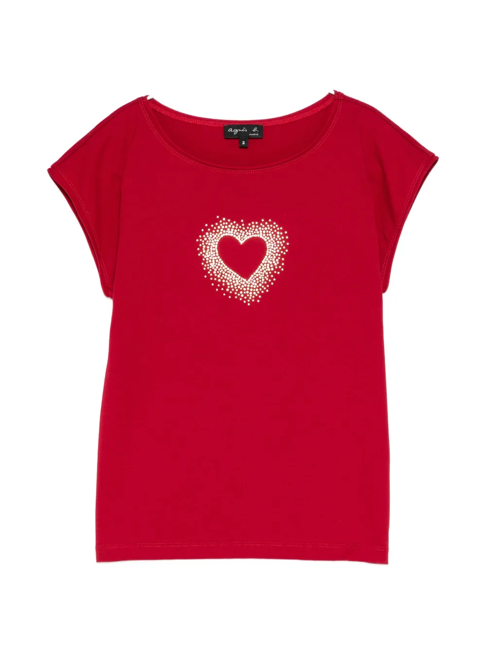 Agnès B. Heart-print T-shirt In Red
