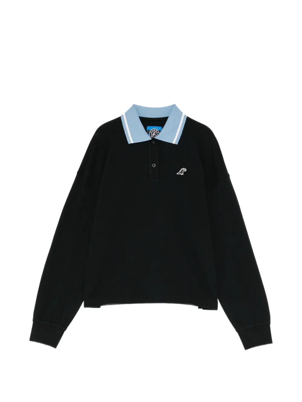 SPORT b. by agnès b. dinosaur-embroidered long-sleeves polo shirt - Nero