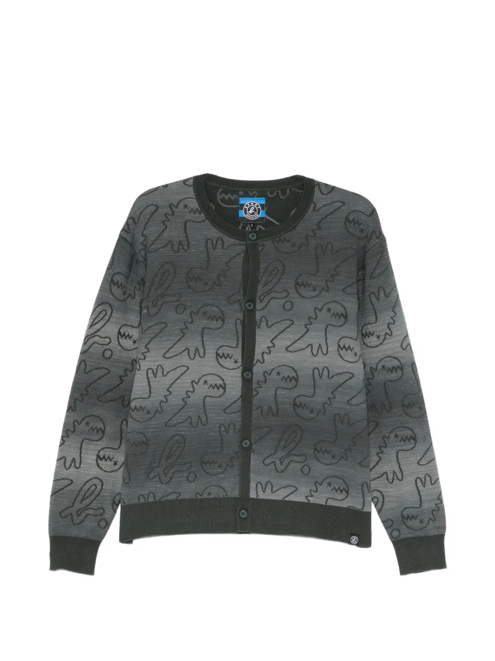 SPORT b. by agnès b. Dino all-over print cardigan - Grey