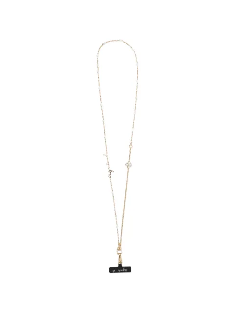 agnès b. logo-plaque faux-pearl phone strap