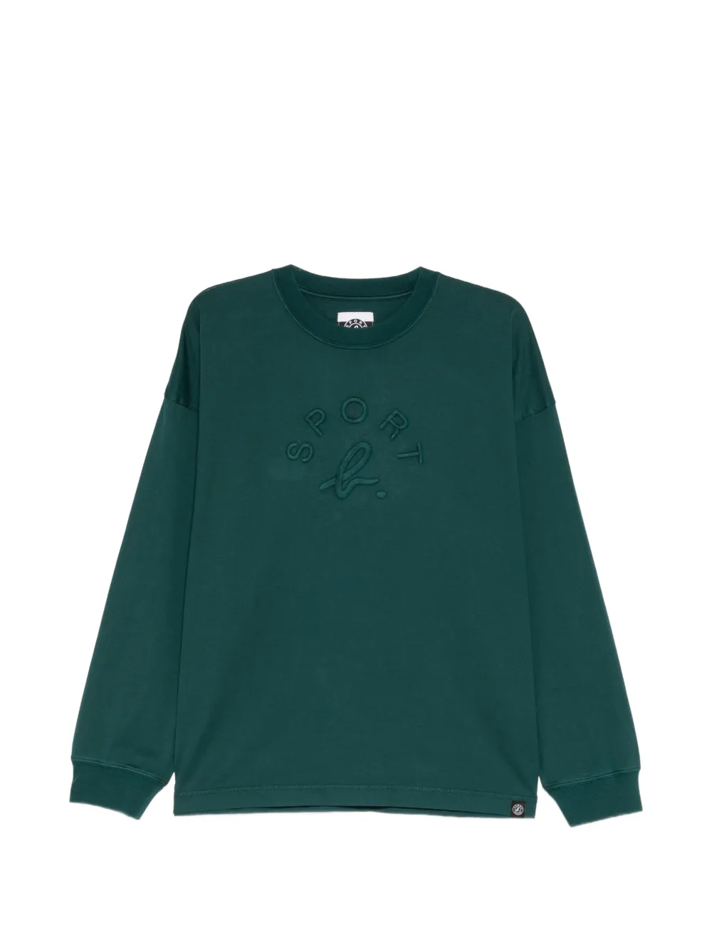 SPORT b. by agnès b. logo-embroidered long-sleeve T-shirt Groen