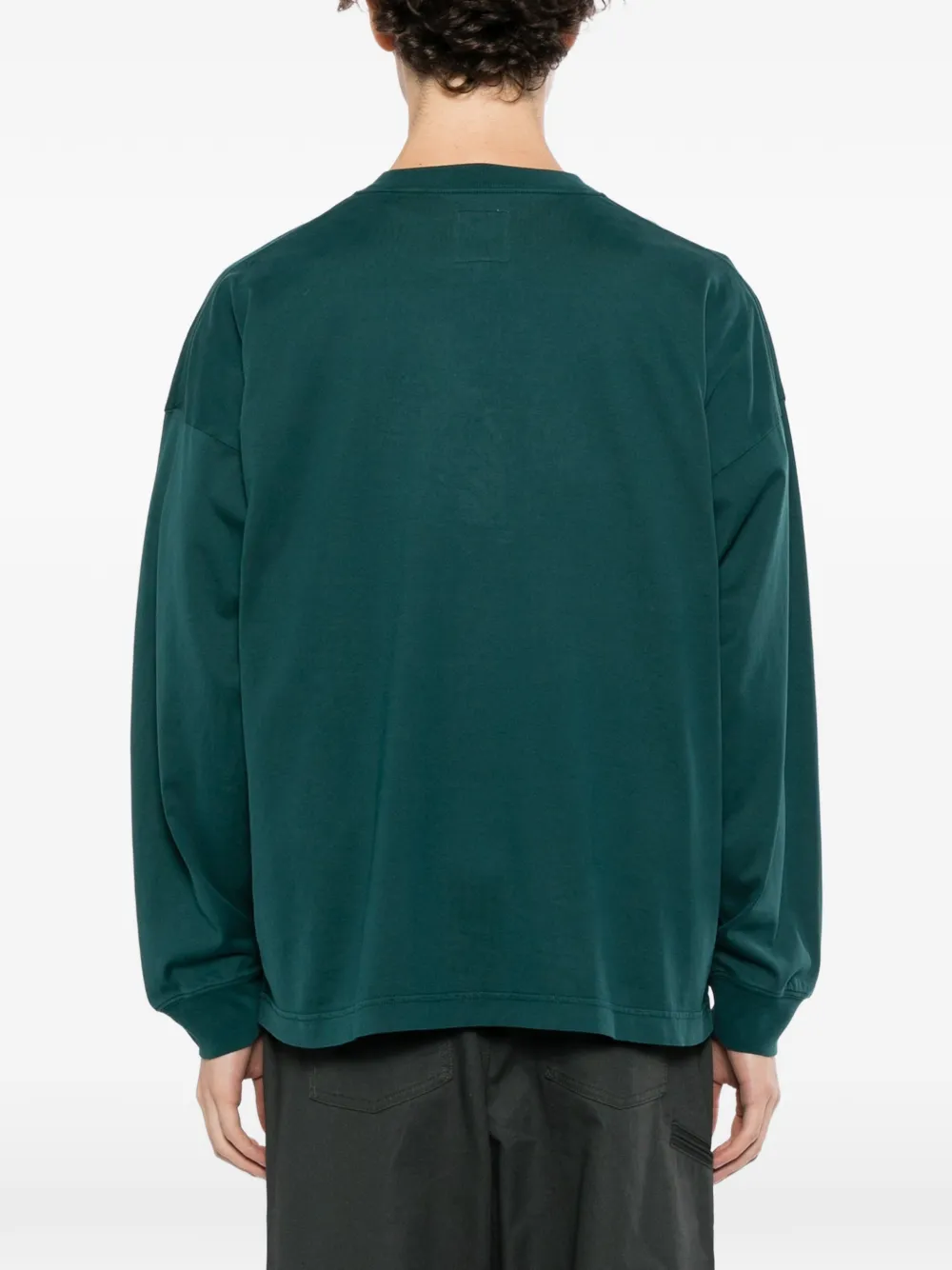 SPORT b. by agnès b. logo-embroidered long-sleeve T-shirt Groen