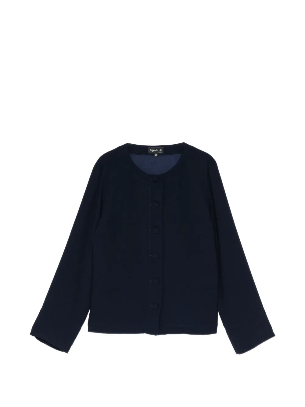 agnès b. button-up round-neck top