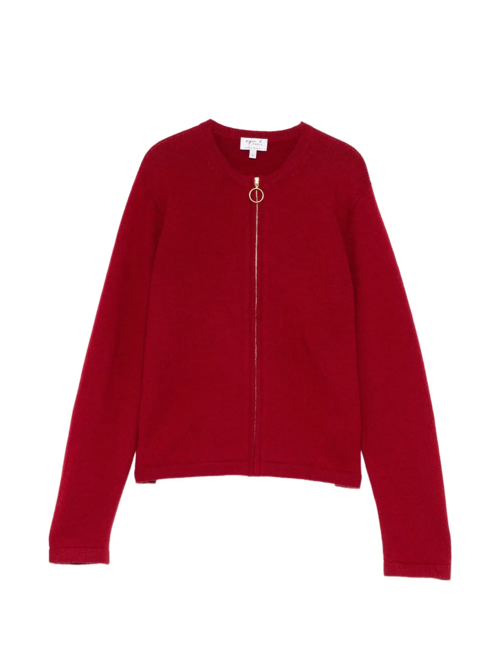agnès b. zip-up cashmere cardigan - Red