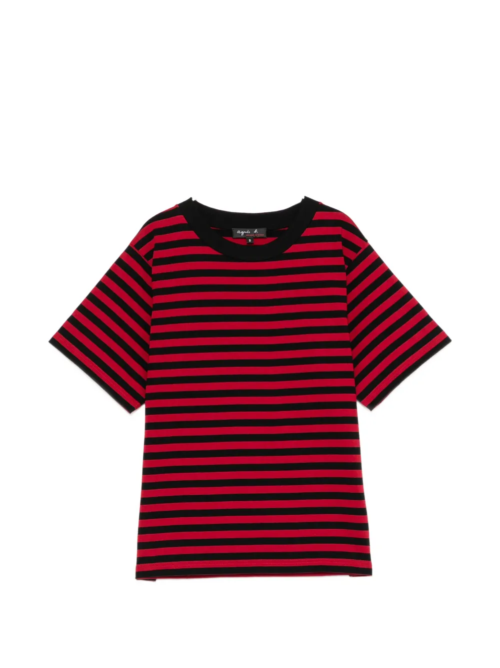 Agnès B. Striped Cotton T-shirt In Red