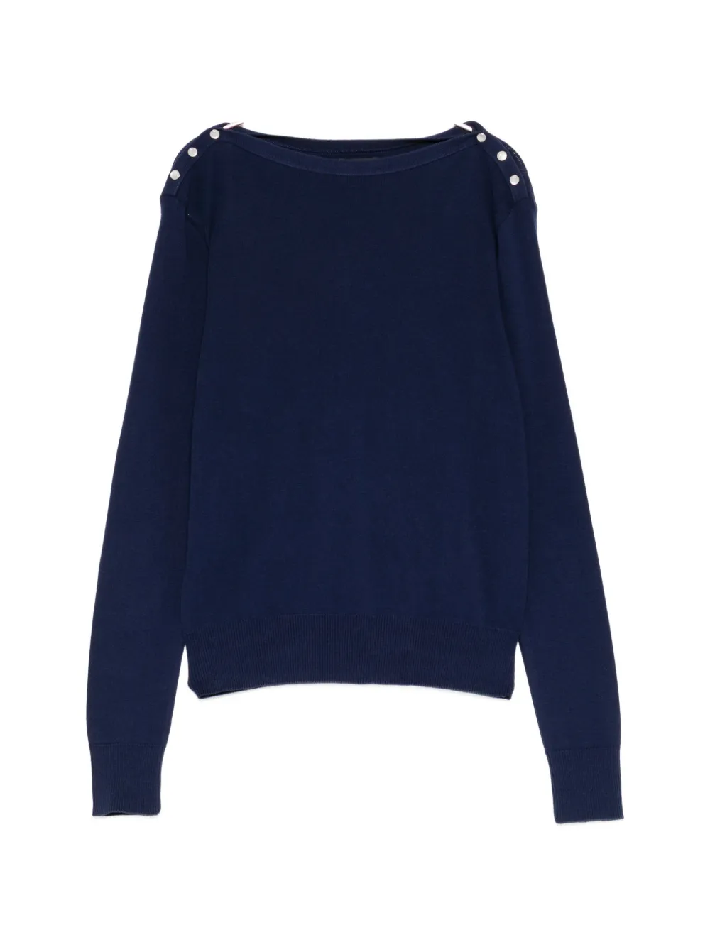Agnès B. Badiane-pearl Snap Sweater In Blue