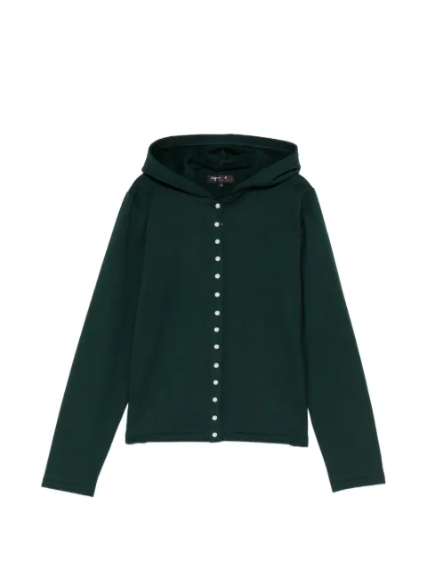 agnès b.  sudadera con capucha y botón de presión