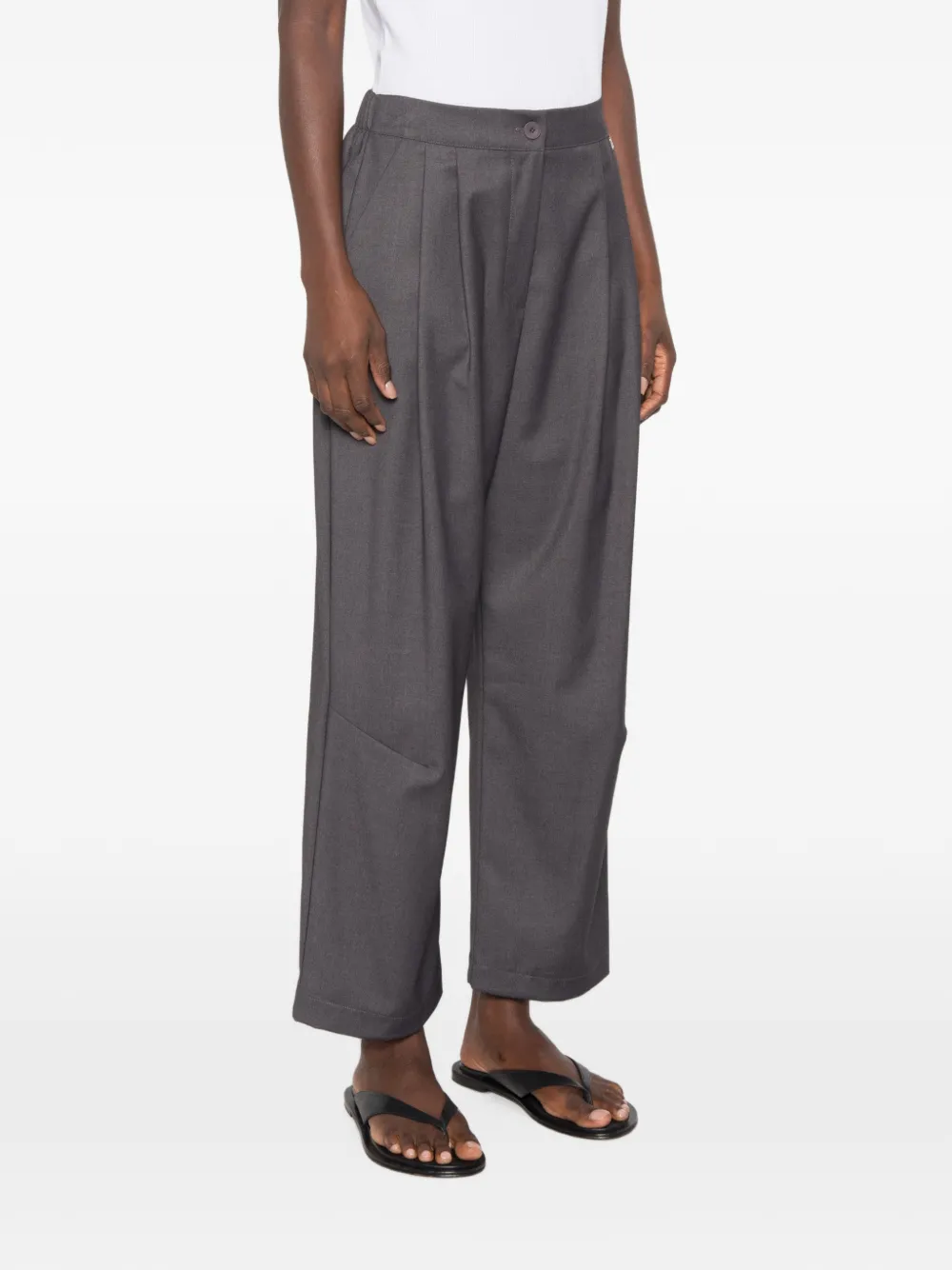 DIXIE Straight plooibroek Grijs