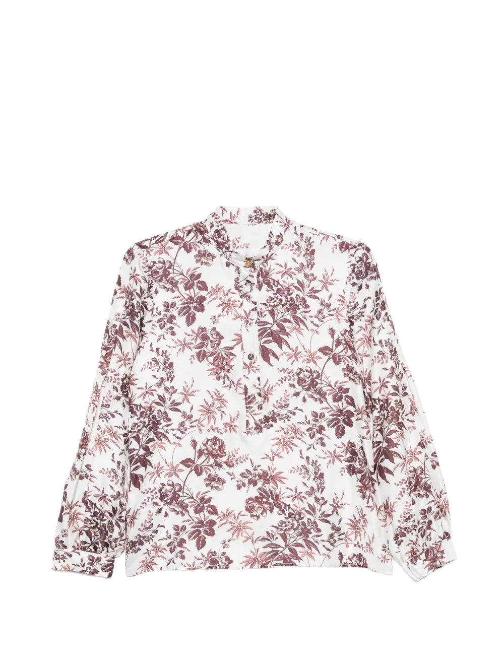 TRAME AUREE Bettina floral-print silk-blend blouse - Bianco