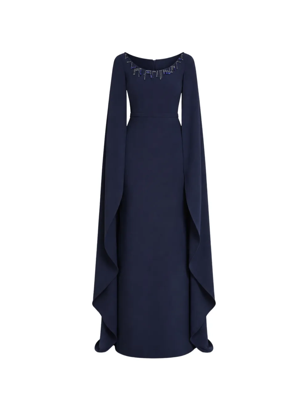 Safiyaa crystal-embellished cape-sleeve maxi dress - Blu
