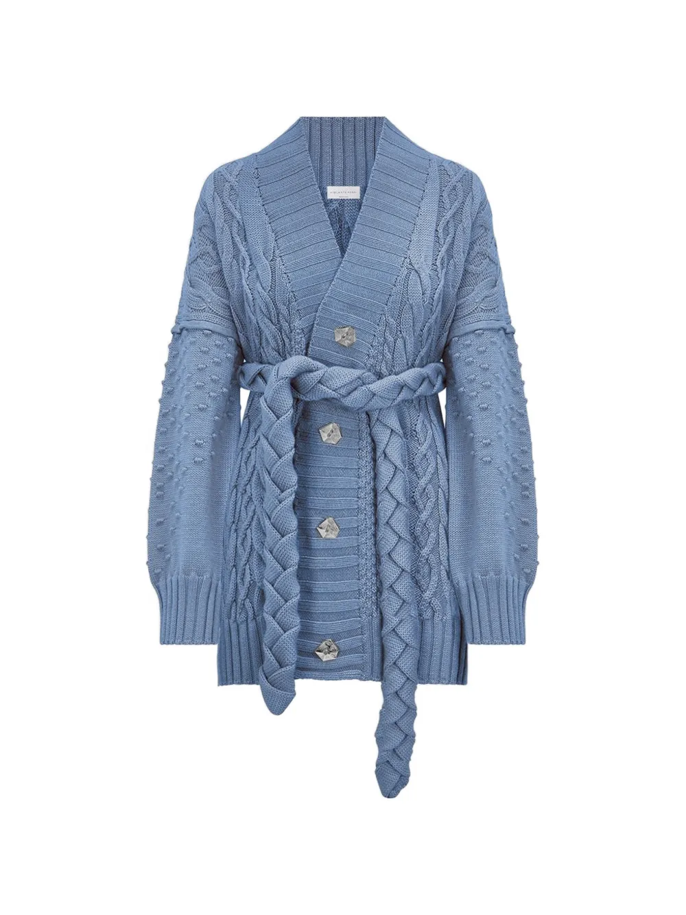 Violante Nessi Cardigan Tracey con cintura - Blu