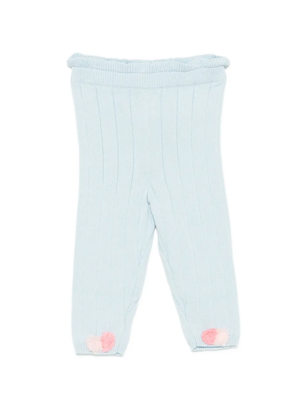 LOUISE MISHA KIDS ribbed pompom-detail leggings - Blu