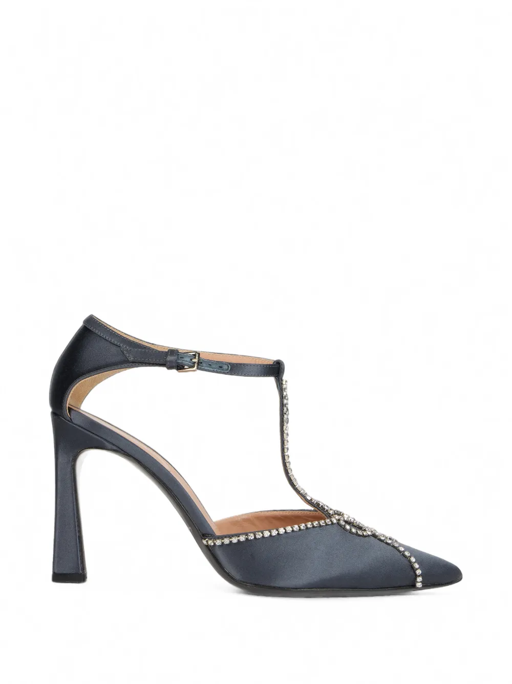 Alberta Ferretti Crystal-embellished Pointed-toe Pumps In Blue