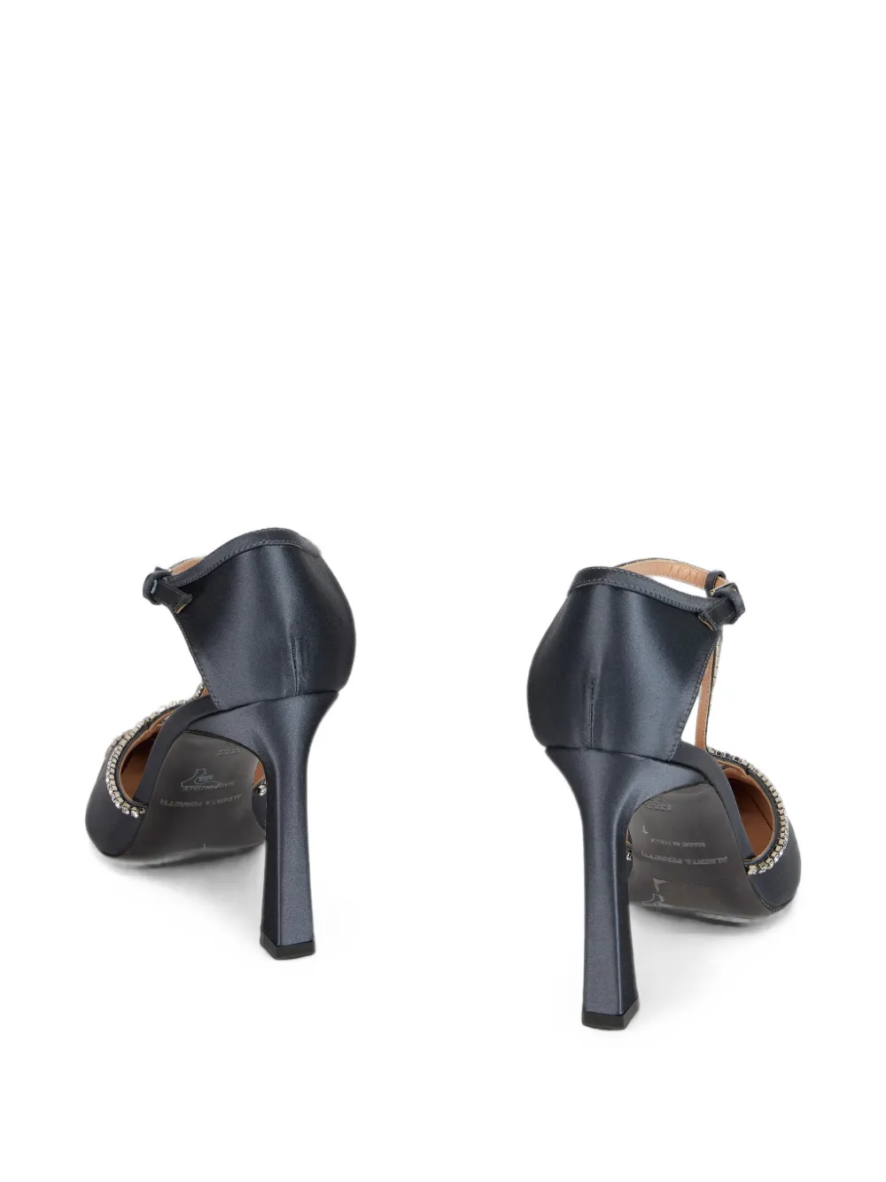 Alberta Ferretti crystal-embellished pointed-toe pumps Blauw