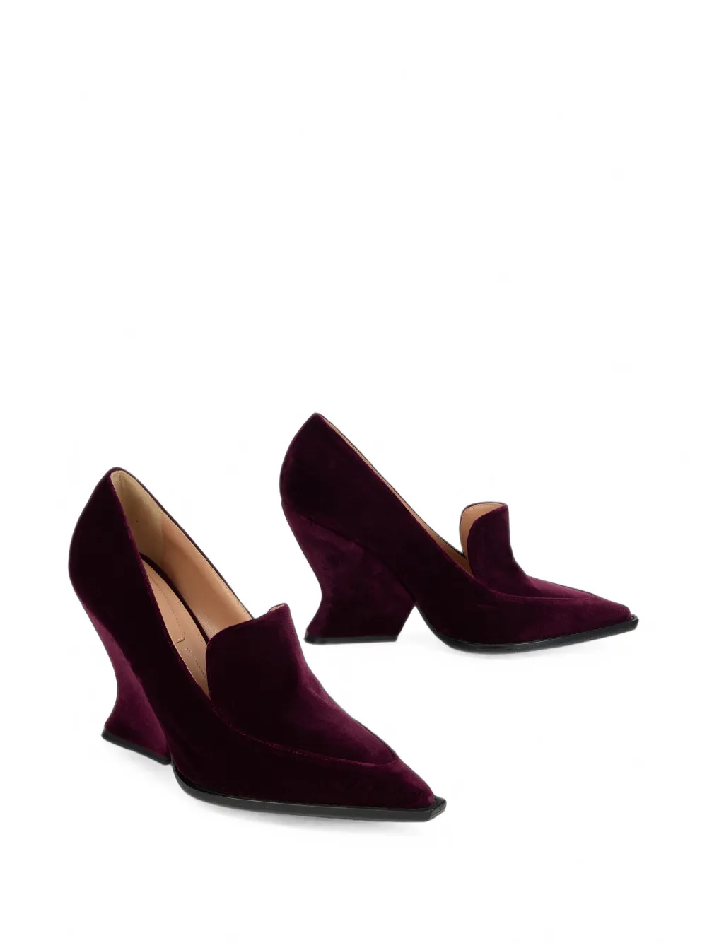 Alberta Ferretti sculptural-heel pumps Rood