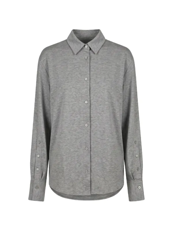 Moorer Long-sleeve Button-up Shirt in Grey