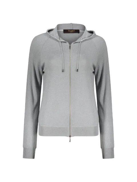 Moorer zip-up hooded cardigan