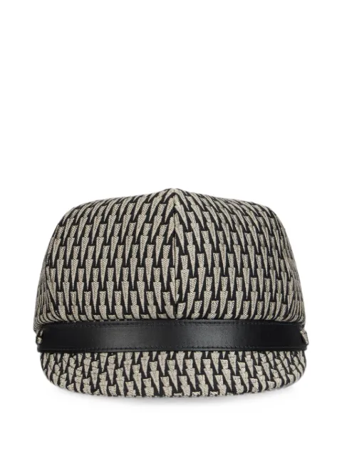 Alberta Ferretti patterned leather-trimmed hat
