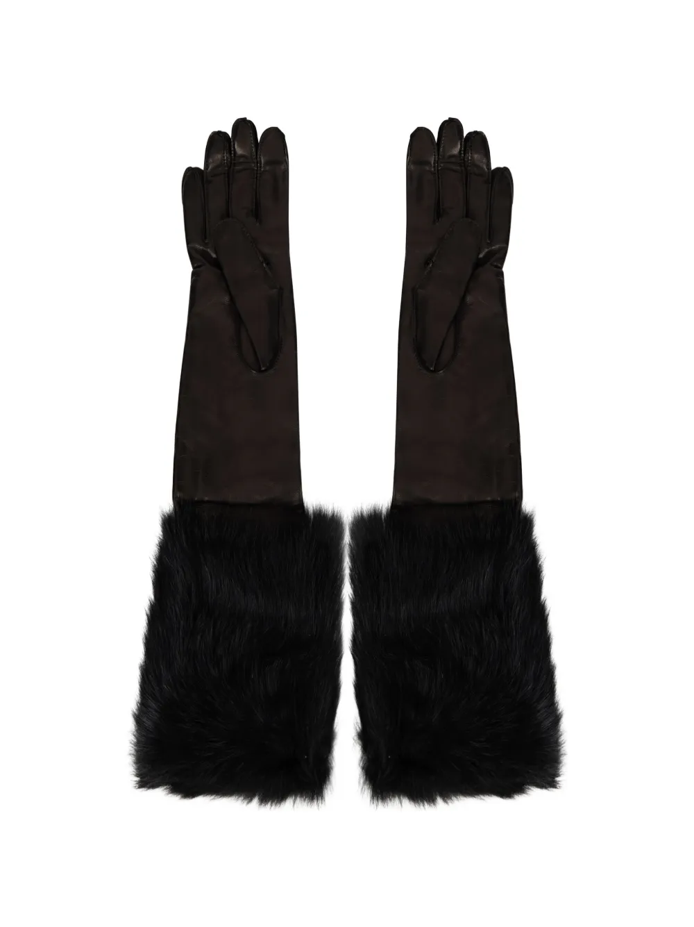 Alberta Ferretti fur-trim leather gloves