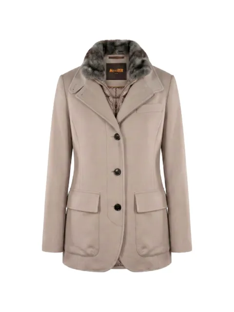 Moorer fur-trim gilet-insert jacket