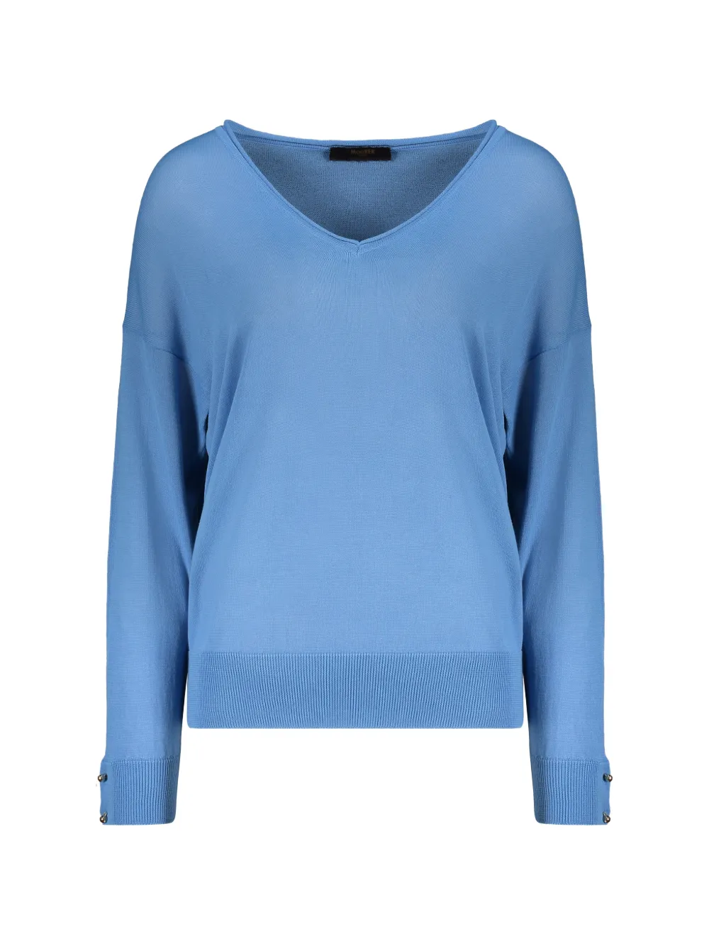 Moorer V-neck long-sleeve sweater - Blau