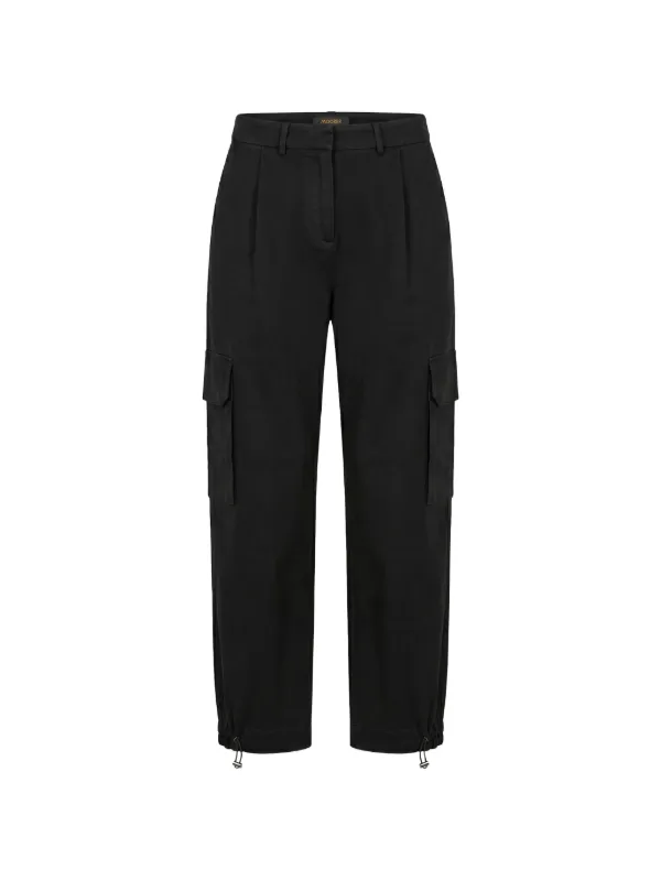 Moorer Wide-leg Cargo Pants in Black