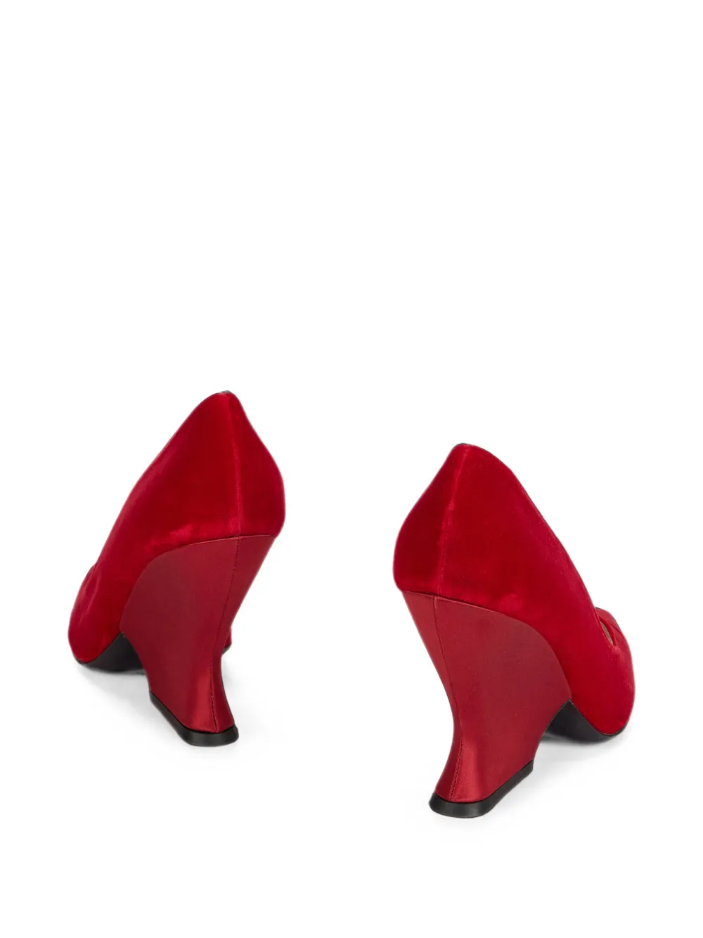 Alberta Ferretti pointed-toe geometric-heel pumps Rood