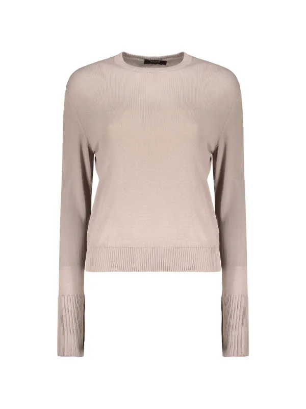 Moorer Button-detail Long-sleeve Sweater in Neutrals