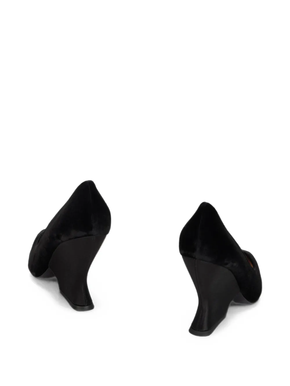 Alberta Ferretti Sculpturale pumps met geometrische hak Zwart