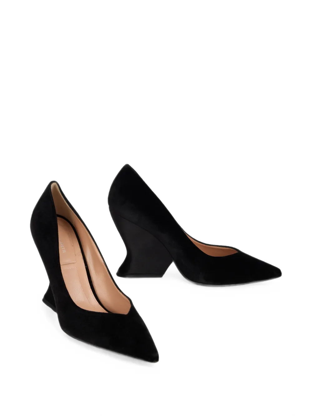 Alberta Ferretti Sculpturale pumps met geometrische hak Zwart