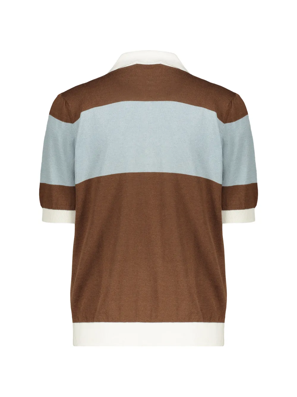 Moorer striped knit polo shirt Bruin