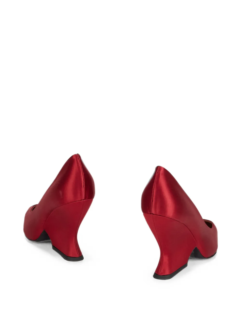 Alberta Ferretti satin pointed-toe pumps Rood