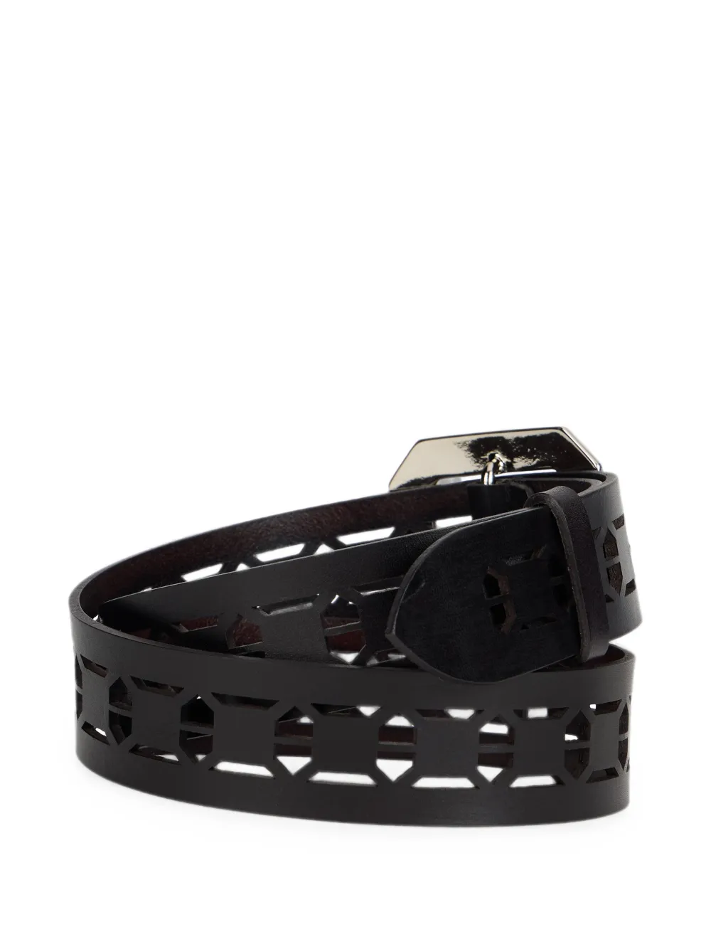 Alberta Ferretti perforated leather belt - Nero