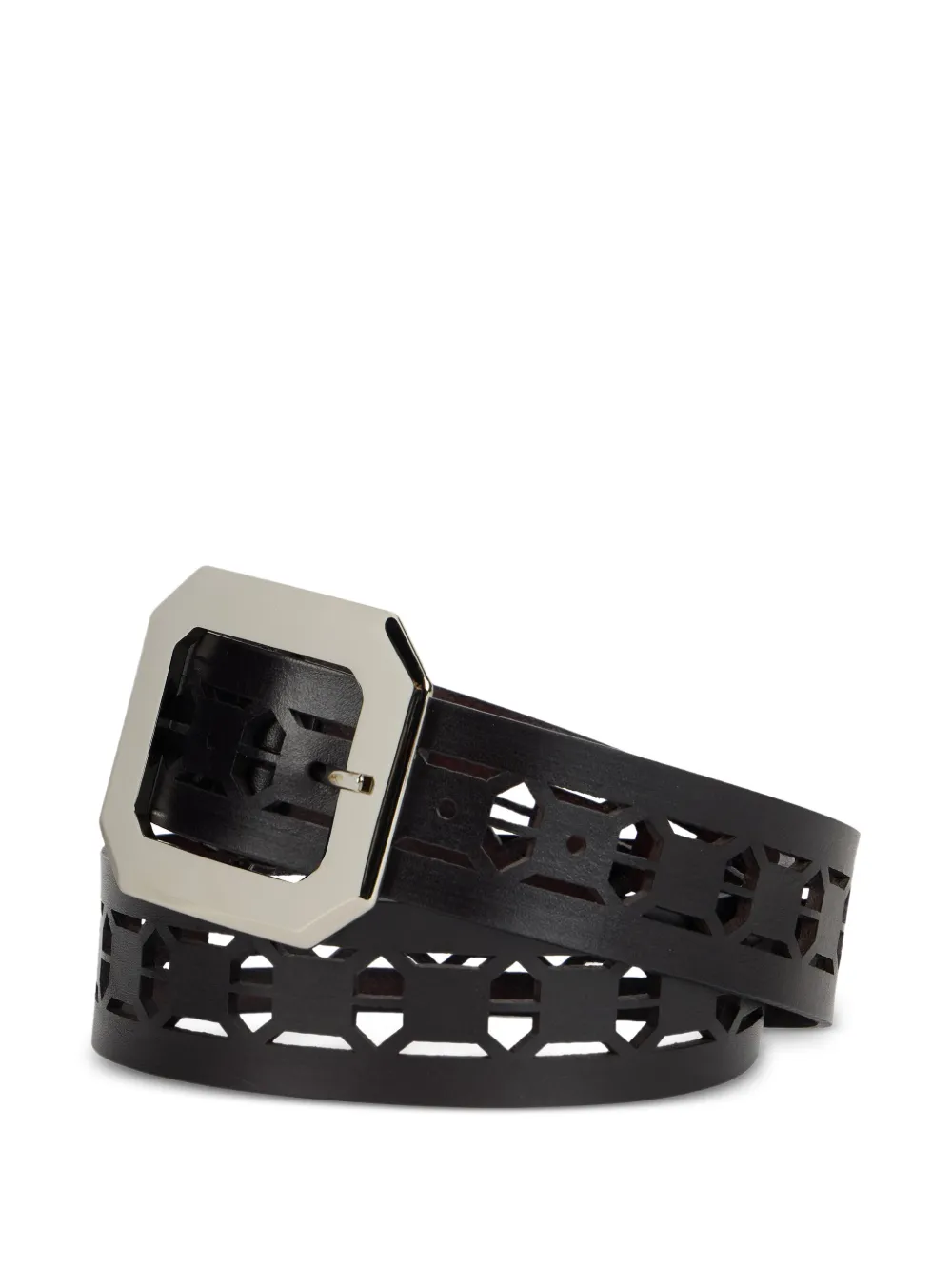 Alberta Ferretti perforated leather belt - Nero