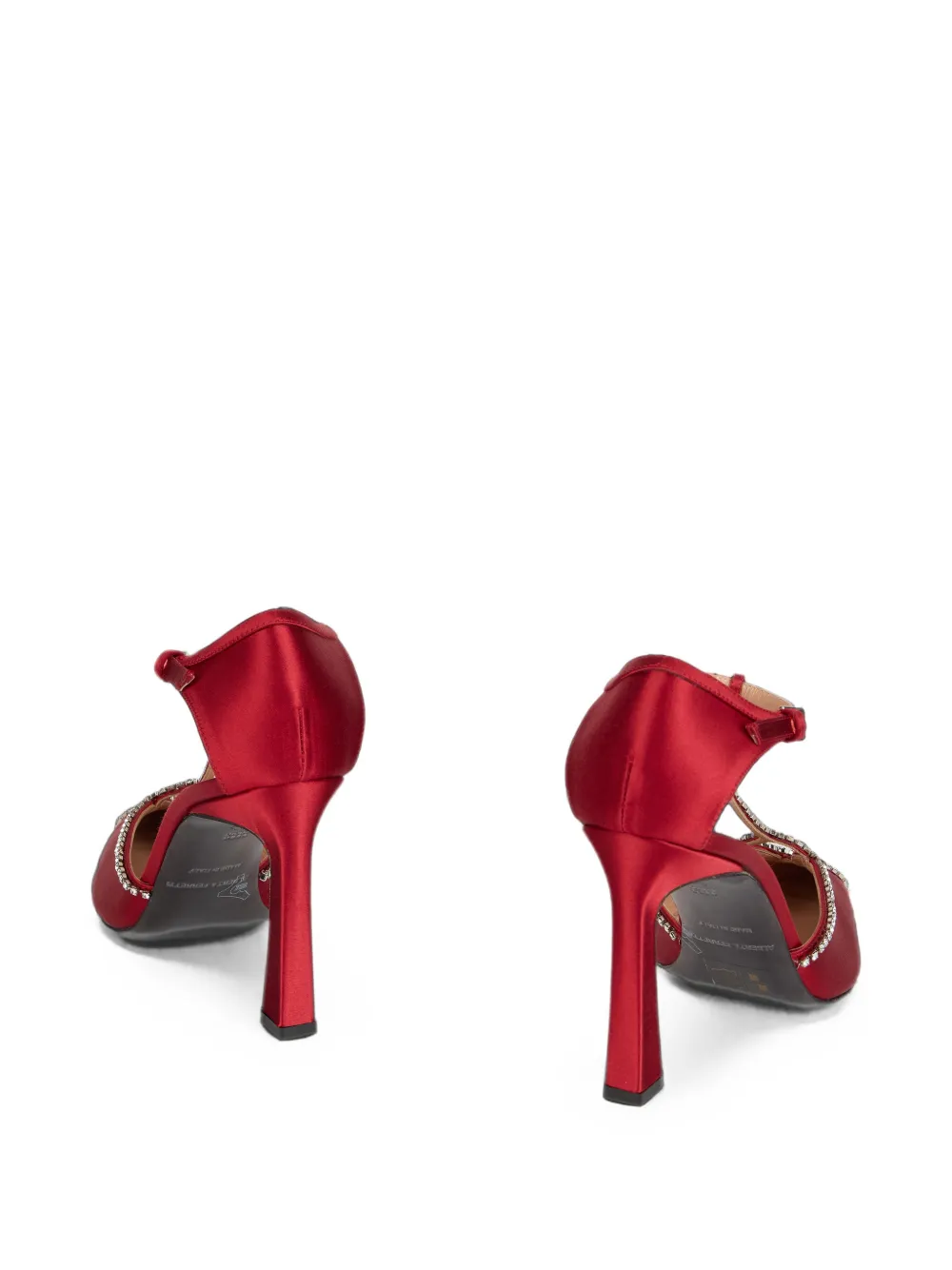 Alberta Ferretti crystal-embellished T-bar pumps Rood