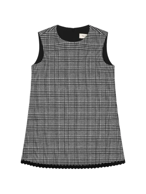 TWINSET Kids Prince of Wales check scalloped dress