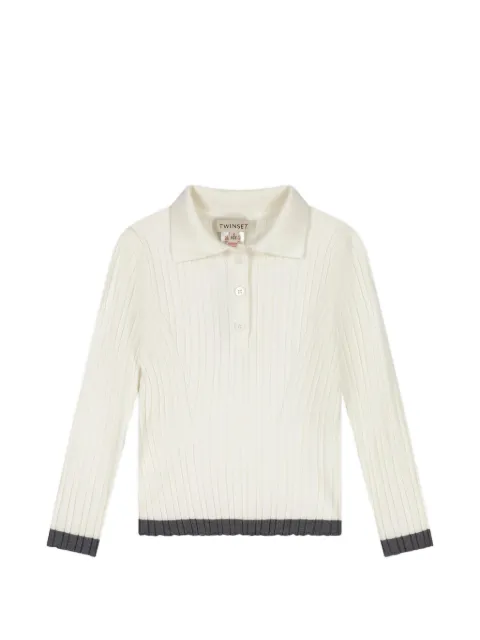 TWINSET Kids ribbed-knit long-sleeve polo top