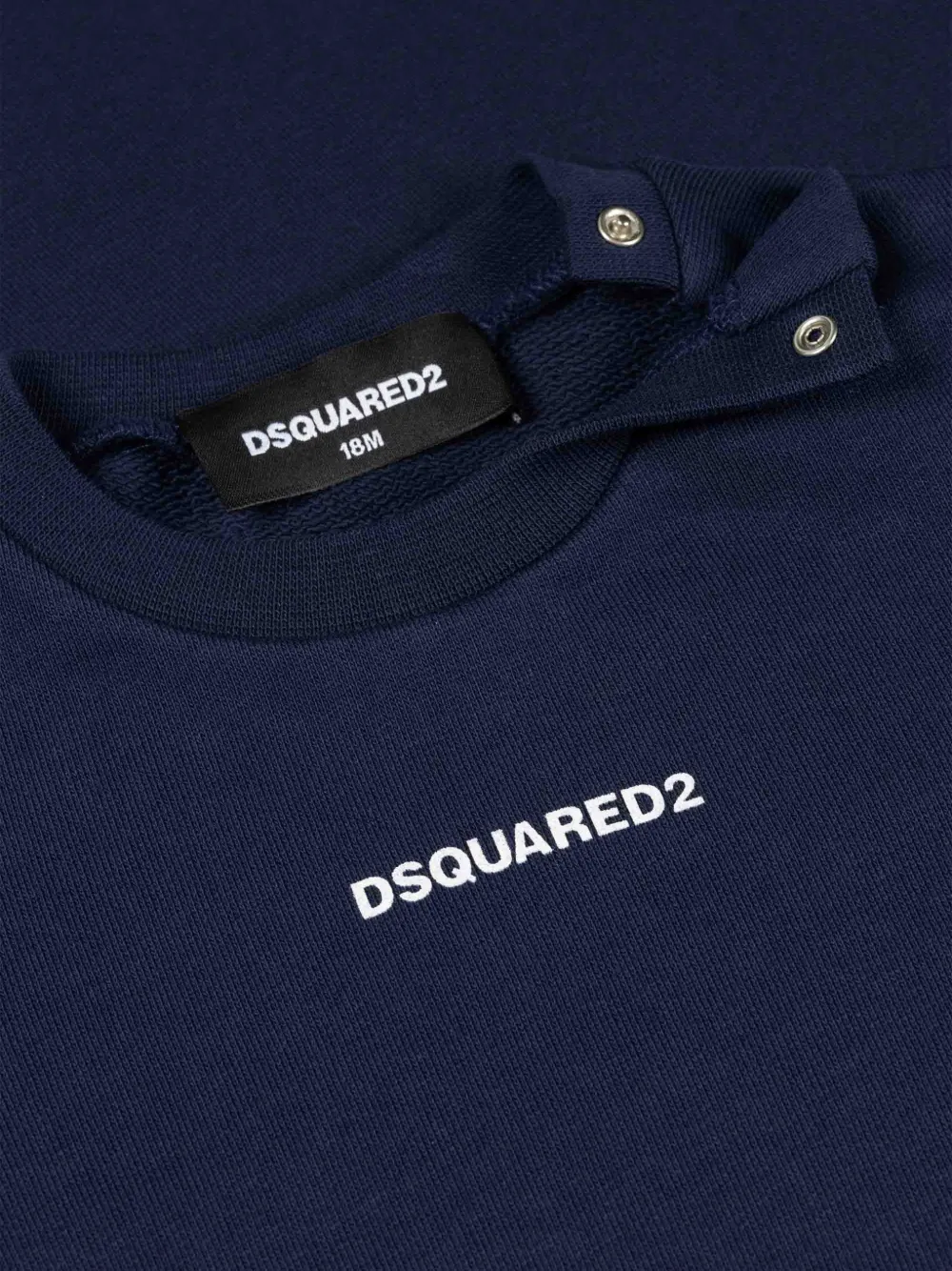 DSQUARED2 KIDS Sweater met logoprint en knopen op de schouders Blauw