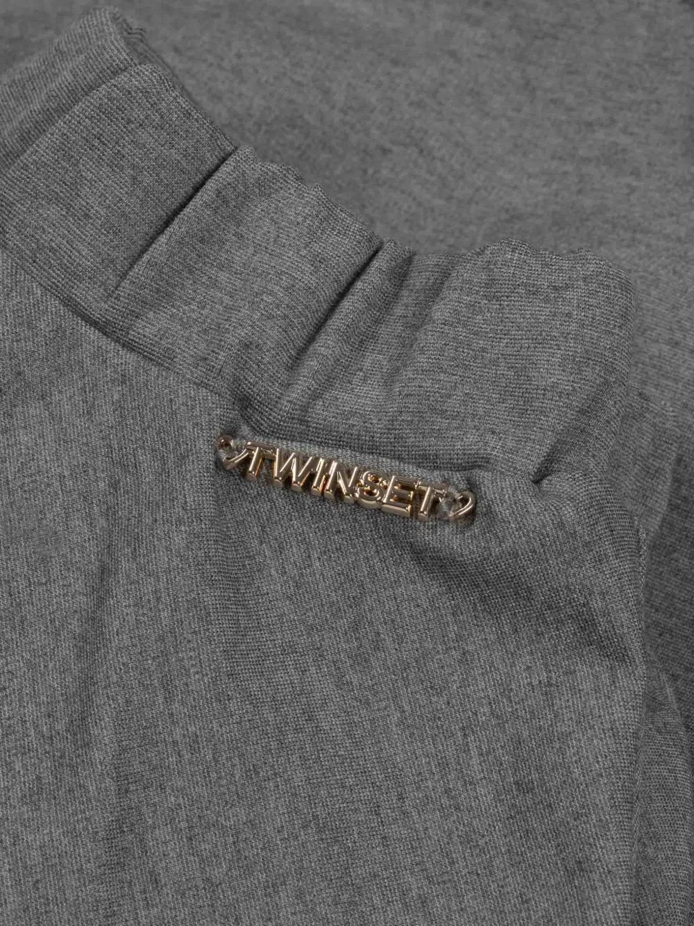 TWINSET Kids Flared rok met gewelfde afwerking Grijs