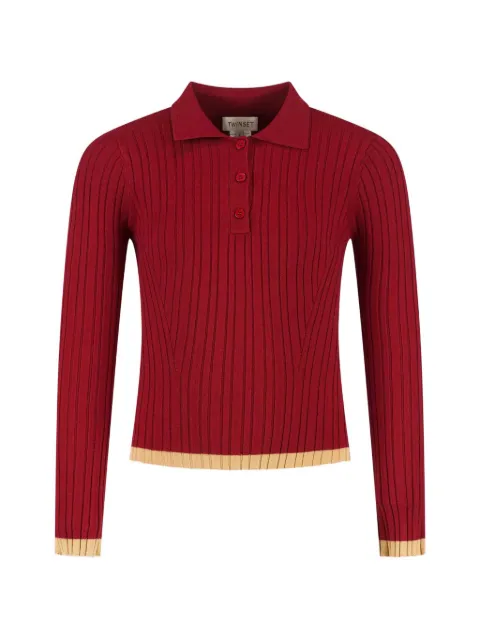 TWINSET Kids ribbed-knit polo top