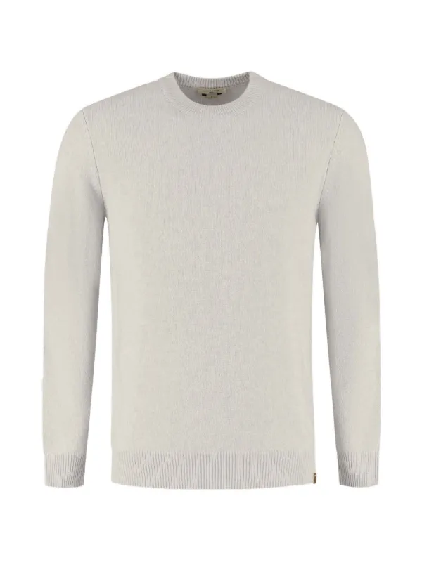 Jacob Cohën Logo-patch Ribbed-trim Sweater in Neutrals