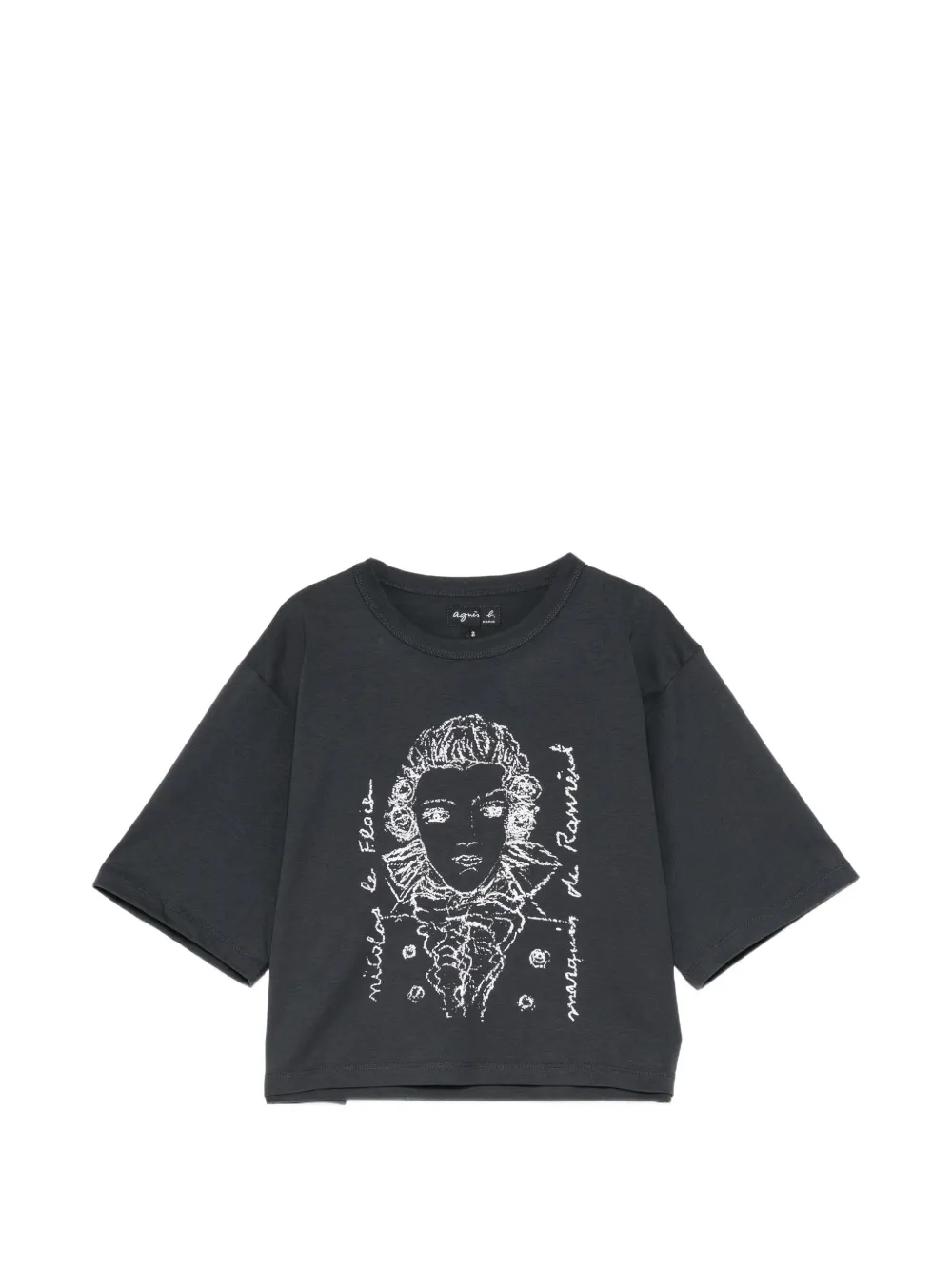 agnès b. graphic-print cropped T-shirt